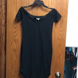 Black off the shoulder t-shirt dress, never worn